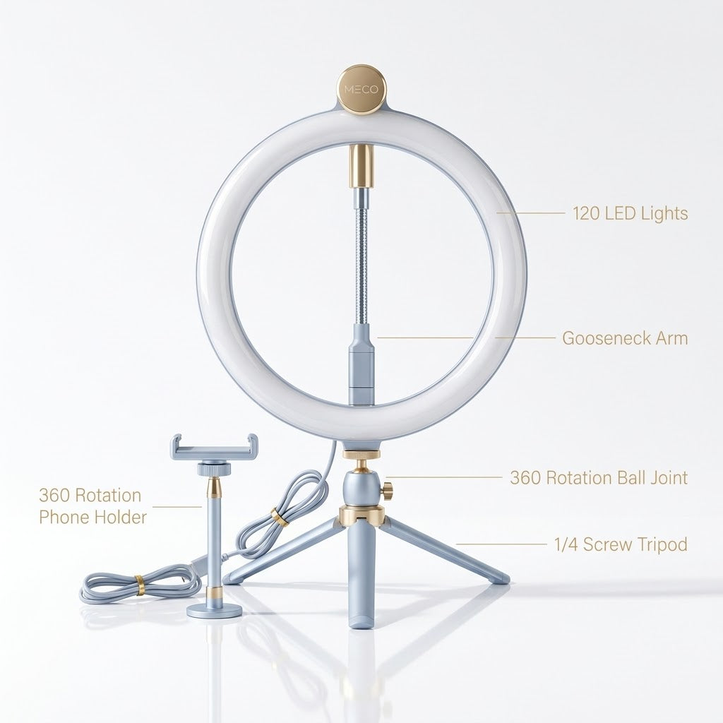 7ft Portable LED Ring Light with Tripod