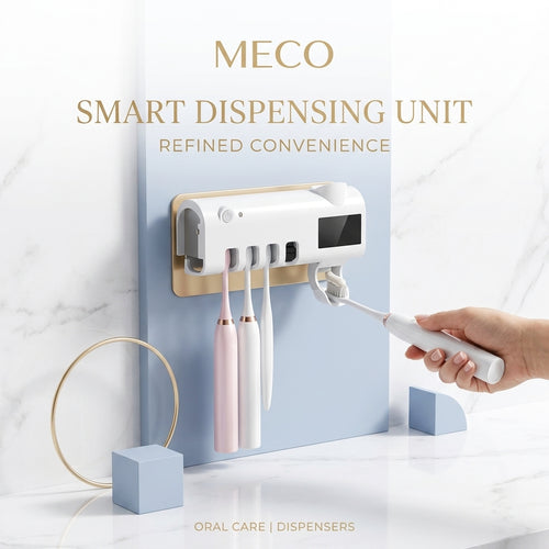 Automatic Toothpaste Dispenser & Toothbrush Holder Set