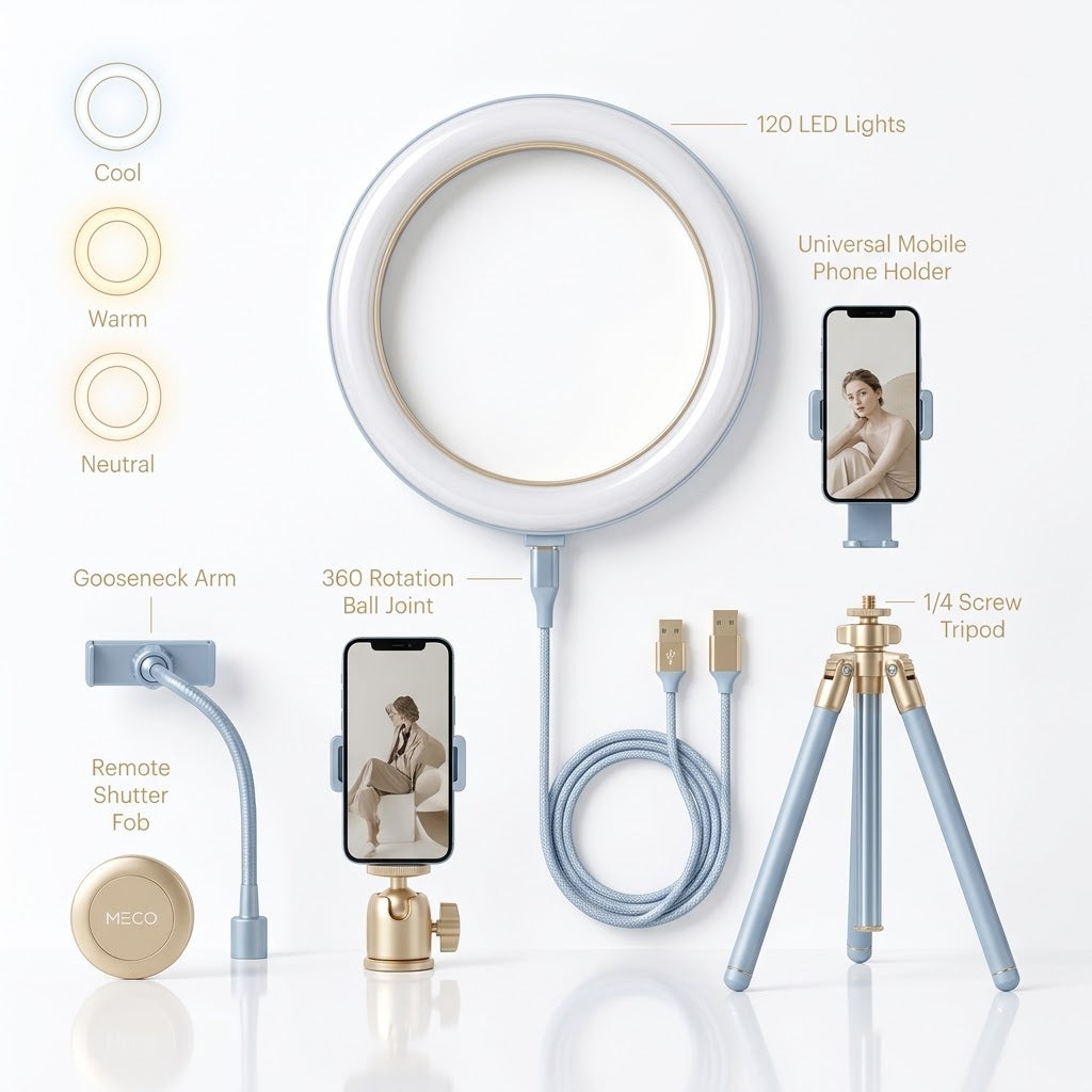 7ft Portable LED Ring Light with Tripod