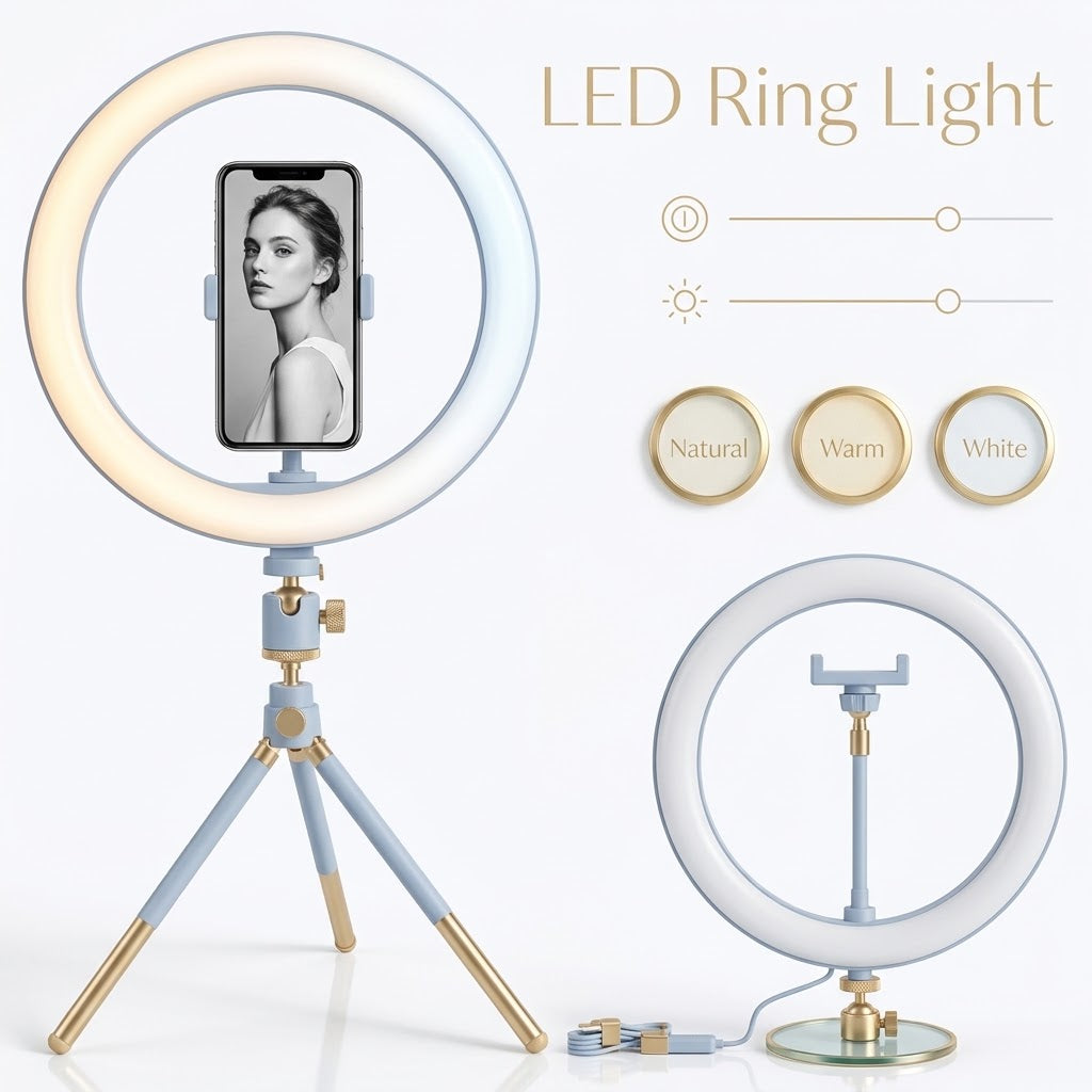 7ft Portable LED Ring Light with Tripod